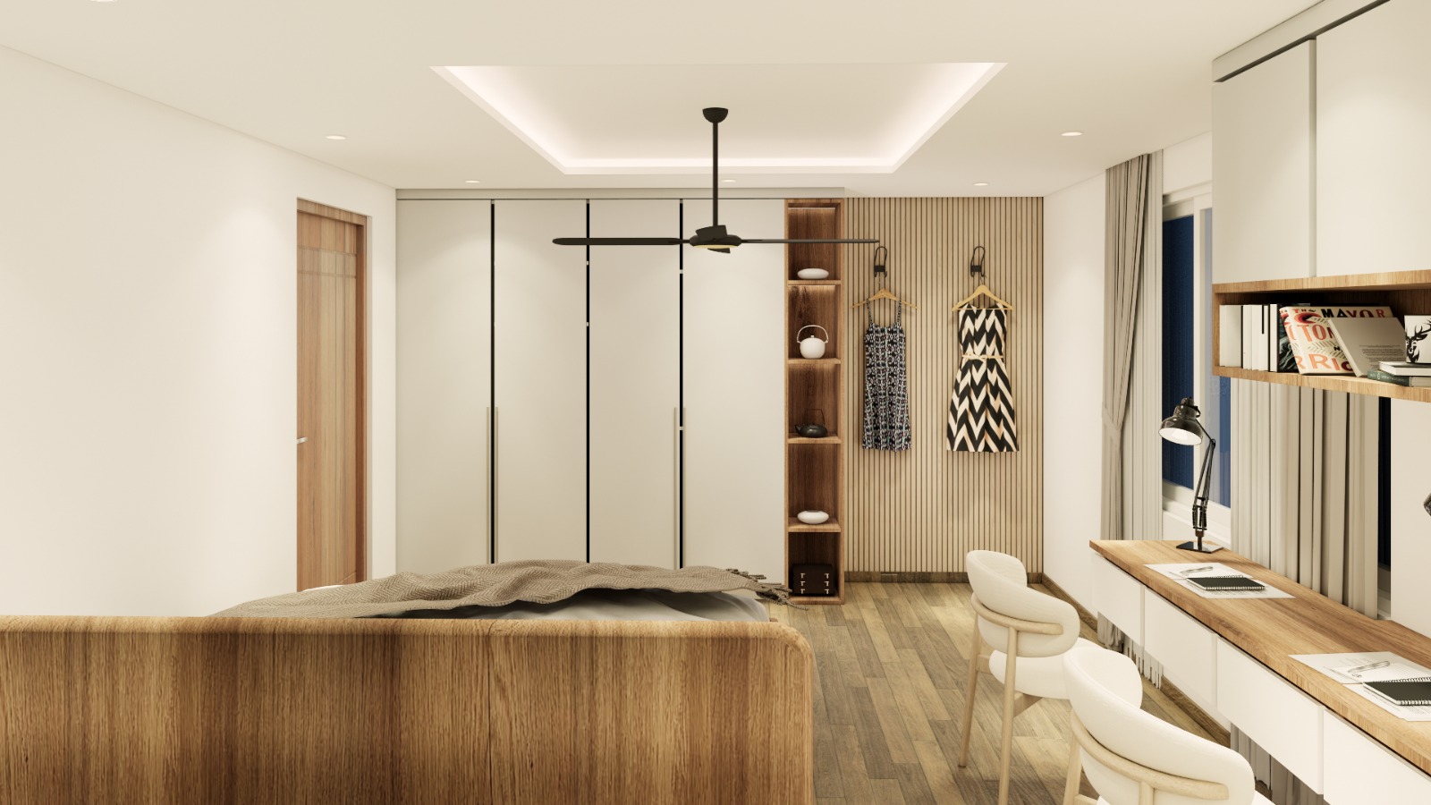 Plywood wardrobe design for bedroom